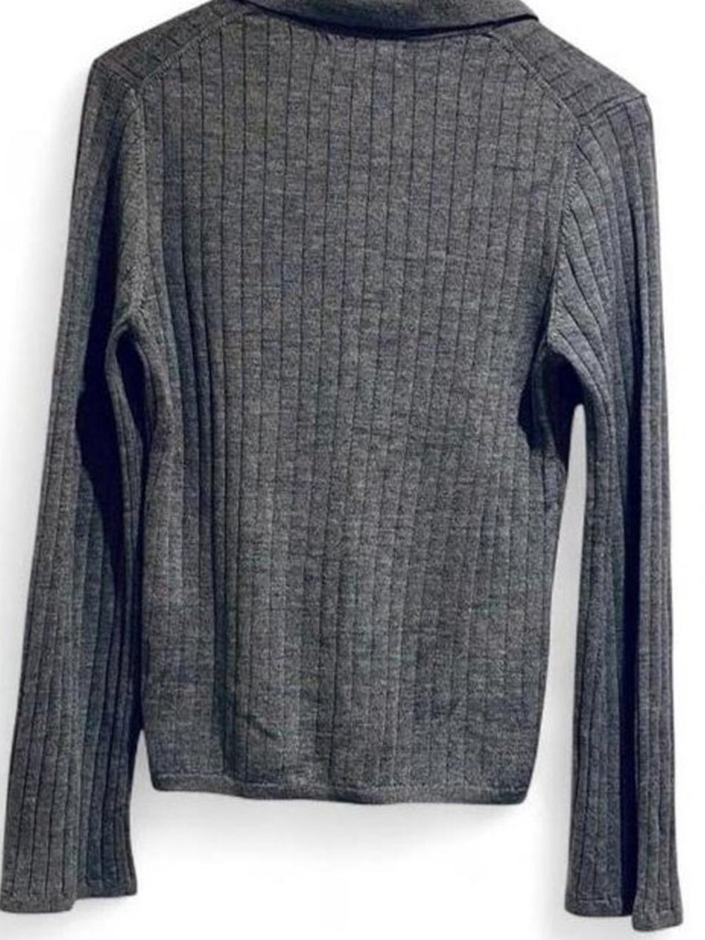 Banana Republic Gray Merino Wool Ribbed Sweater Size M - Picture 7 of 9